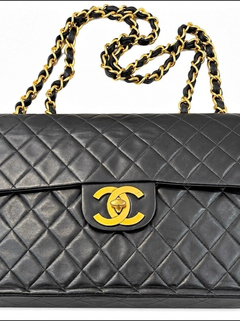 Chanel Medium Classic Double Flap Bag Shoulder Bag Black & Gold